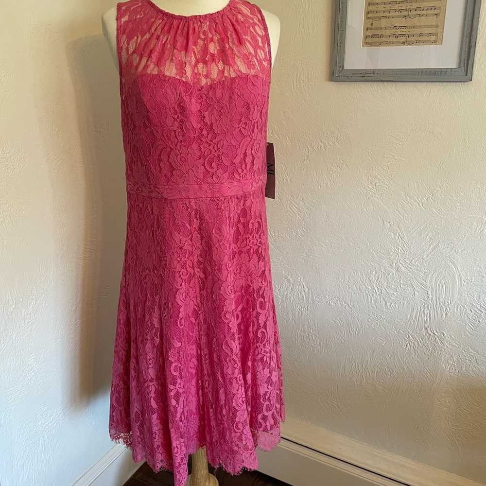 Monique Lhullier pink lace dress NWT needs new zipper